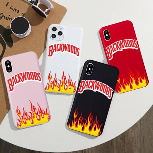 JAMULAR Artistic Personality Flame Backwoods Phone Case For iPhone XS MAX 11 Pro 12 7 SE20 XR X 8 6Plus Cool Fire Soft Cover Bag