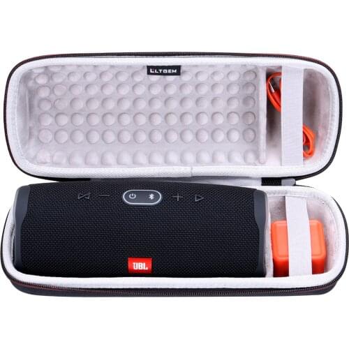 Ltgem Case for JBL Charge 4 Portable Hard Wireless Bluetooth Speaker Fits USB Cable and Charger Black Gray White Storage case