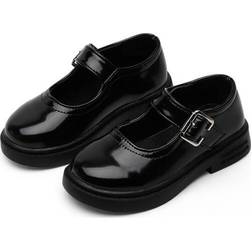Girls black leather shoes for school princess kids dress shoes student performance chaussure fille 3 4 5 6 7 8 9 10 11 12 13T