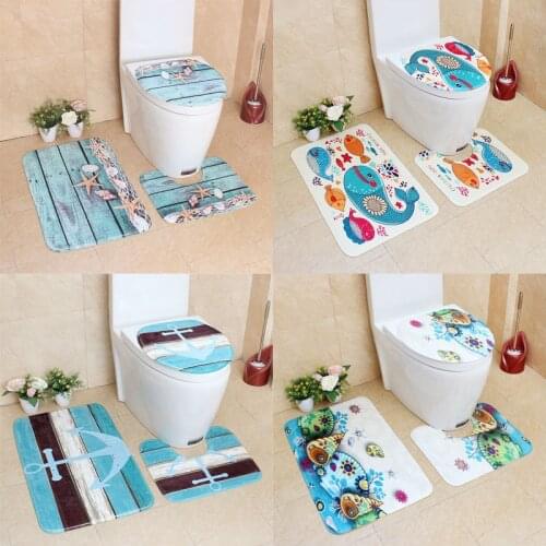 Home Bathroom Carpet Toilet Seat Cushion Mats Soft Shower Absorbent Suede TPE Material Non-slip Sop Rug Decoration For Bathroom