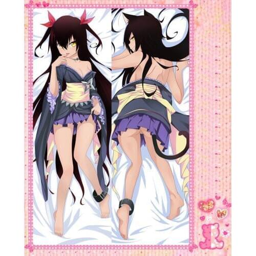 Anime Cartoon To Love Double Bolster Hugging Pillow Case Pillow Cover Pillowcase Peach Skin 2 Way No.66029