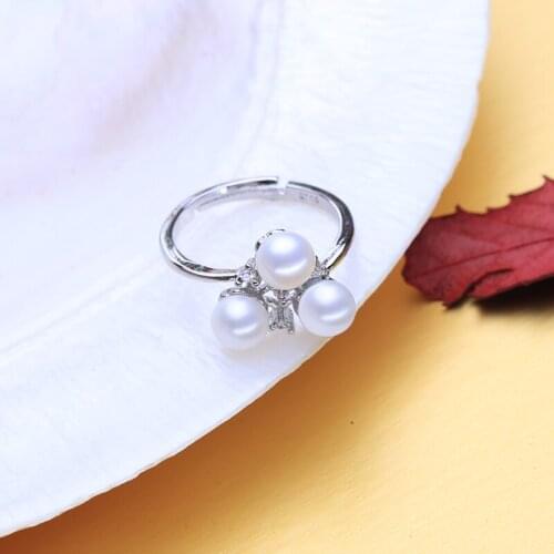 FENASY Natural Freshwater Pearl rings For Women 925 Sterling Silver Ring New Classic Style Party Ring Idea Gift