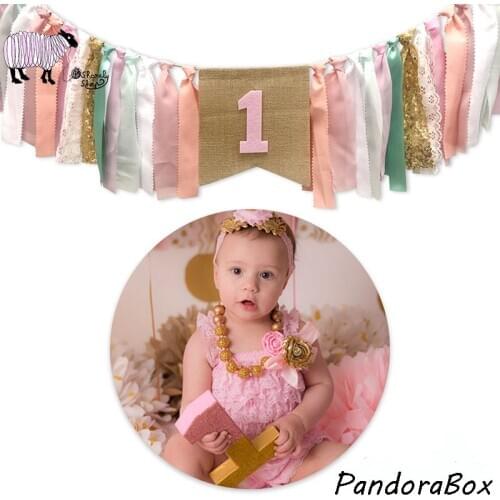Newborn Photography Background Infant Boy Girl First 1st Birthday High Chair Princess Banner Baby Photo Shoot Backdrops Props