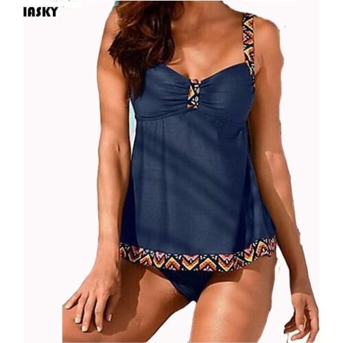Plus Size Swimwear Women Swimsuit 2018 Sexy Push Up Tankini Set Vintage Bathing Suit Summer Beach Wear S--5XL