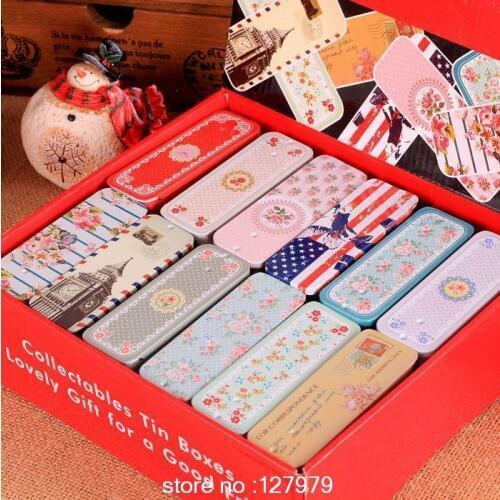 Lovely,Mini,Tin box, Slide cover small box, Kit, caddy, candy box, Storage box, 48pcs/lot