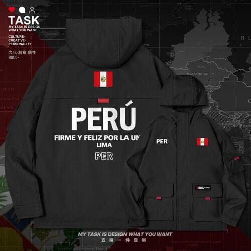 Peru Peruvian PE PER men jacket hooded nation flag for men trench coat men windbreaker mens chaquetas hombre autumn clothes