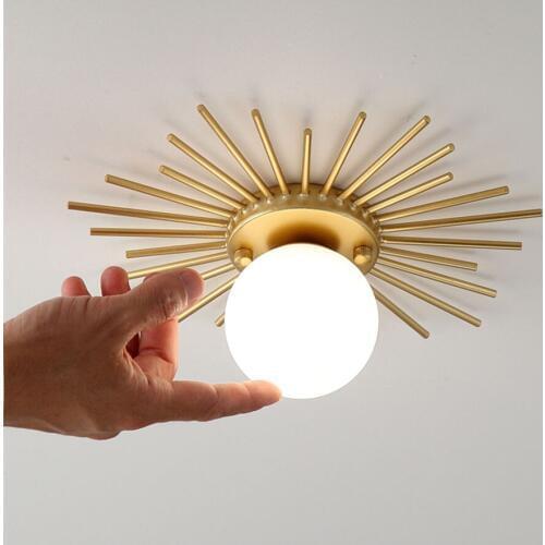Nordic Sun flower glass ball led ceiling lamp for corridor bedroom bedside Minimalism indoor lights home decorative luminaire