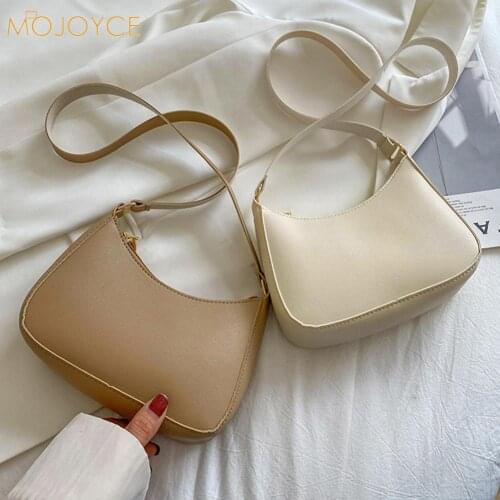 2021 New Womens Fashion Handbags Retro Solid Color PU Leather Shoulder Underarm Bag Casual Women Hobos Handbags