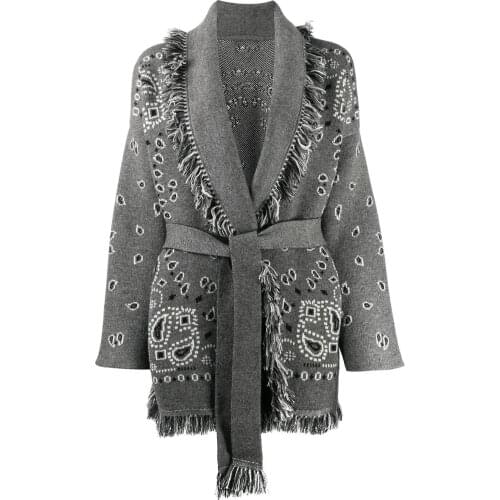 2021SS Luxury Spring New Women Knitted Coat Female Casual Sweater Cardigans Tassel Outerwear 4 Color