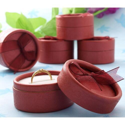 De Bijoux Wholesale 30pcs/lot 5.5 x 3.5cm Red Round Jewelry Packaging Ring & Earring Party Gift Box Favor boxes