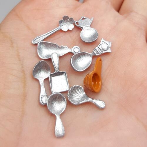 G10-X002 children baby gift Toy 1:12 Dollhouse mini Furniture Miniature rement accessories Coffee black tea spoon 9pcs/set