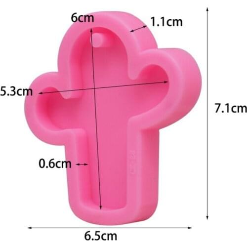 Cute Cactus Keychain Decor Epoxy Resin Silicone Mold Jewelry Fillings Pendant Accessory DIY Handmade Cake Baking Mould Craft