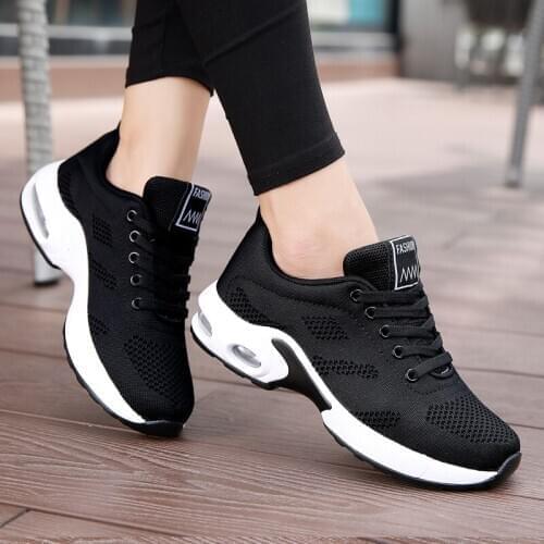 Unisex sports air cushion sneakers fashion black running shoes womens shoes ladies sneakers