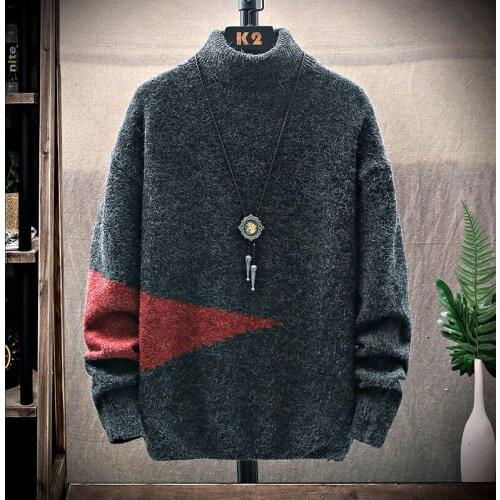 2020 New Winter Fashion Mens Christmas Sweaters Thick Wram Pullover Men Casual Turtleneck Male Sweater Brand Men Clothes