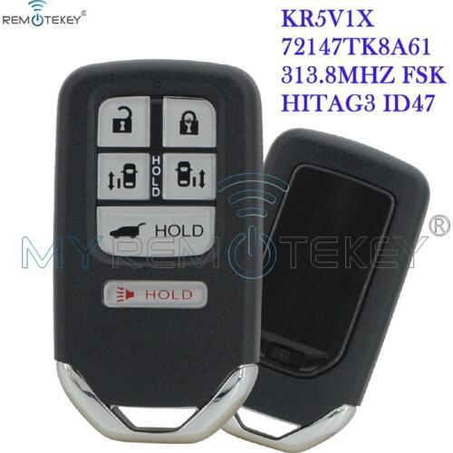 Remtekey 72147-TK8-A61 smart car key 6 button 313.8Mhz FSK HITAG-3 ID47 PCF7938 for Honda Odyssey Driver 2014 2015 2016 2017