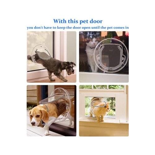 Controllable Two-Way Entry and Exit Dog Door Cat Door Pet Door Round Plastic Cat Door Dog Door Hole Pet Supplies