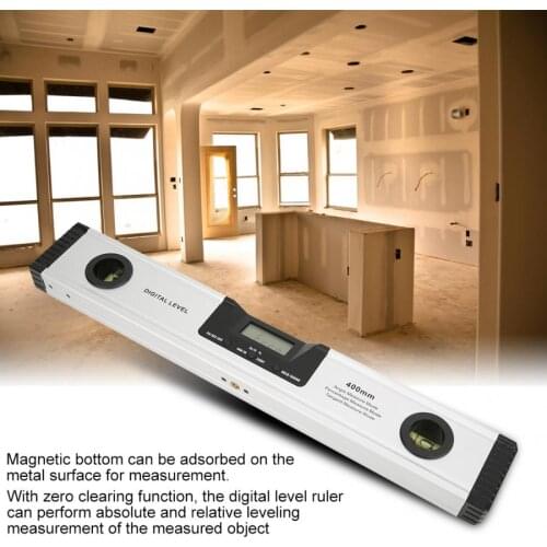 Laser Level Ruler 400mm Digital Backlight Laser Level Ruler Horizontal Vertical Bubble Magnetic Spirit Level