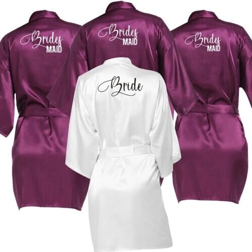 Hen Party Wedding Bridal Party Gifts Bride Stain Robe Robe Bridesmaid Team Robe Women kimono