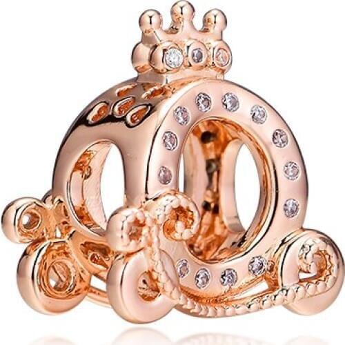 CKK Silver 925 Jewelry Crown Car Rose Charm Fits Original Bracelets Sterling Silver Beads