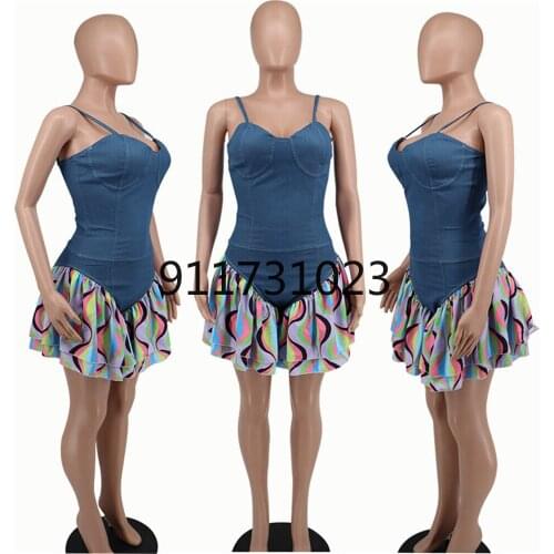 Fashion Patchwork Playsuit Women Aesthetic Print One Piece Outfit Spaghetti Strap Back Zipper Summer Street Outfits