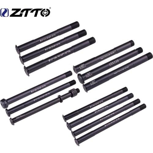 ZTTO MTB Thru axle Road Bike Shaft Front hub Rear hub Skewers 12mm 15mm Wheel Axis Hub Shaft 15x100 12x142 12x100 12x148 15x110