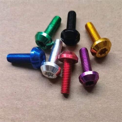 10pcs m5 m6*16/20/25 aluminum colourful torx Round Button head Hex Socket Allen Screws Bolt