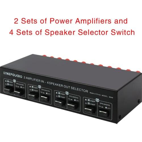 2 in 4 out passive power amplifier speaker selection switcher speaker switch splitter partition comparator lossless