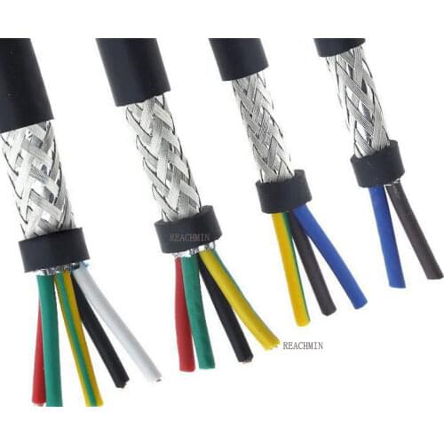 24AWG 0.2mm2 multi-core shielded cable RVVP 2/3/4/5/6/7/8/10/12/14/16/20/24 anti-interference control line inverter and signal l