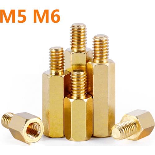 M5XL+7mm Hex Male to Female Brass Spacer m5 Long Hexagonal Brass PCB Standoffs Spacers Hexagonal Stud Spacer Hollow Pillars