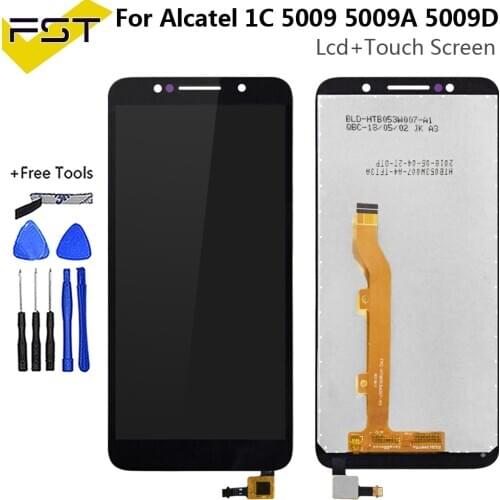 5.3''Black For Alcatel 1C 5009D 5009 OT5009 LCD Display+Touch Screen Digitizer Assembly Spare Parts+Tools