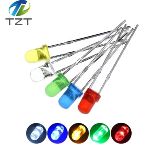 5Colors*20PCS=100PCS / 1Color=100pcs F3 3mm LED Diode Light Assorted Kit Green Blue White Yellow Red COMPONENT DIY kit