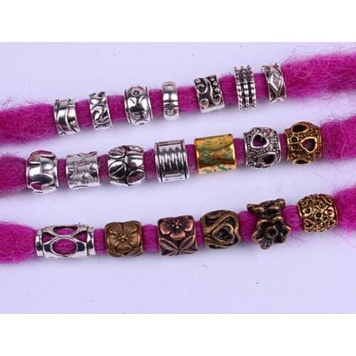 5Pcs Gold Hair Braid Rings Clips for Women Girls Dreadlocks Beads Tubes Cuffs Fashion Styling Tool Hair Styling Accessories