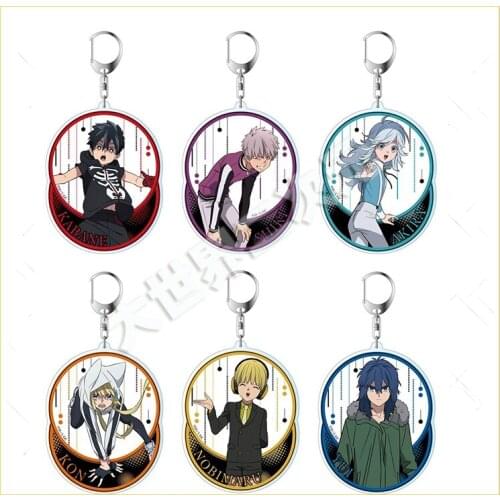 Anime Kemono Jihen Kabane Kusaka Tademaru Shiki Round Shape Bags Pendant Keychains Keyring Charm Cosplay Decorate Cartoon Gifts