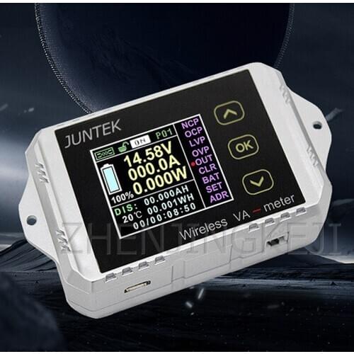 Wireless Voltage Ammeter Coulomb Counter Wireless Screen DC Power Meter Battery Capacity Management Measuring Time Temperature