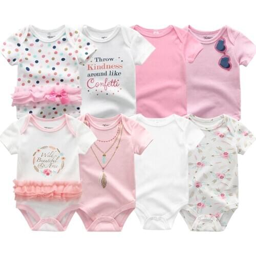 2020 8PCS/Lot Unisex 100%Cotton Bodysuits Baby Boy Clothes New Born Baby Girl Clothes Roupas de bebe Girls Baby Clothing