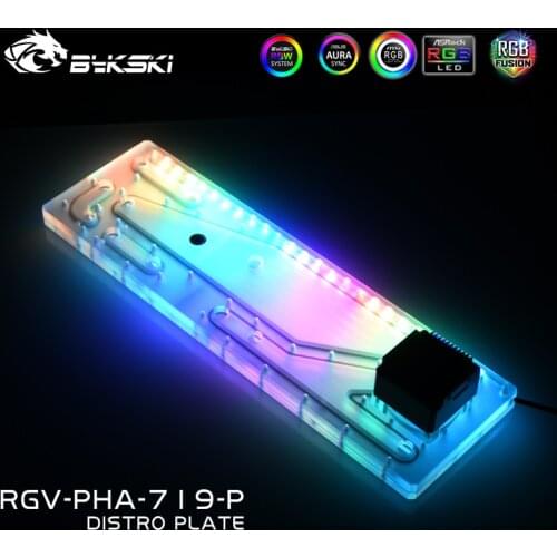 Bykski RGV-PHA-719-P Distro Plate,Waterway Board For Phanteks 719LTG PC Case Water Cooling Case 12V/5V