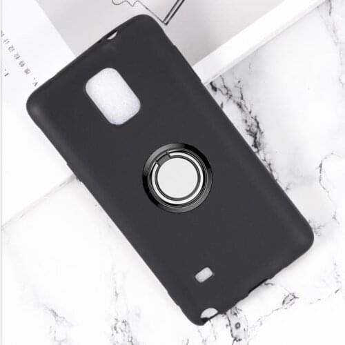 For Samsung Galaxy Note 4 Back Ring Holder Bracket Phone Case Cover TPU Soft Silicone On N910F N910C N910H N910FQ N910H N910G