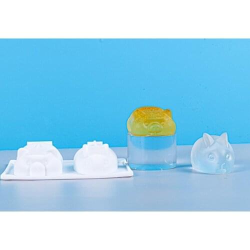 DIY three-dimensional pig resin mold doll rabbit crystal epoxy mold cute long-eared pig silicone mold