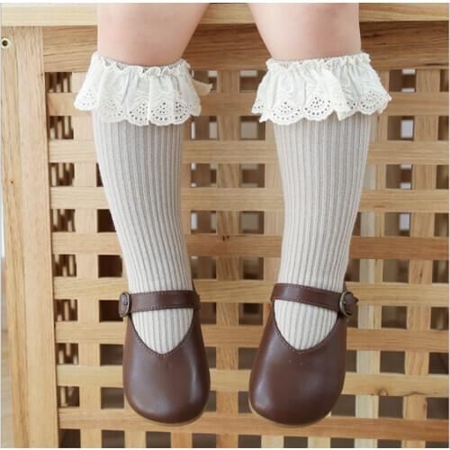Baby Girls Knee High Socks Baby Infants Kids Toddlers socks Leg Warmer Solid Cotton Stretch Cute Lovely socks for 0-8Y