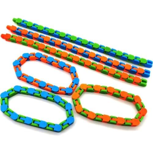 24 Knots Fidget Toys Decompression Chain DIY Bicycle Chain Toy Fluid Bracelet Sensory toy Funny anti-stress toys For kids Adults