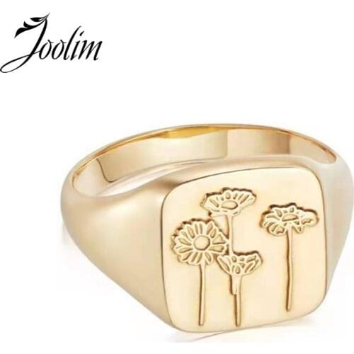 Joolim High End 18K Gold PVD Daisy Symple Rings for Women Stainless Steel Jewelry Wholesale