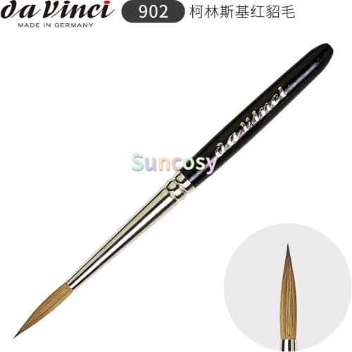 Da Vinci Watercolor Series N902 Painting Brush, Round Russian Red Sable, Size 4, Light and Small, for Illustration and Rendering