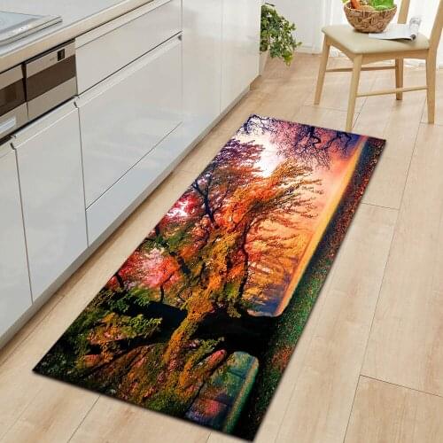 Beautiful Autumn Home Kitchen Mat Entrance Doormat Washable Bedroom Floor Decoration Living Room Carpet Non-Slip Bathroom Rug