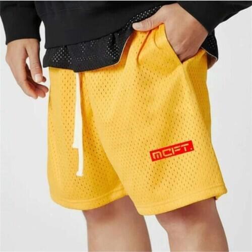 Summer Mens Gym Shorts Casual Bermuda Beach Shorts Men Mesh Sporting Bodybuiding Short Pants Loose Hip Hop Fitness Beach Shorts