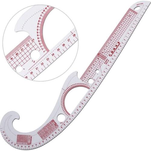 1Pcs Multi-function Plastic French Curve Sewing Ruler Measure 360 Tailor Ruler Degree Tools Bend Ruler Making Design Clothin
