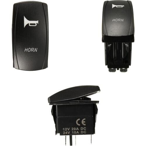 Momentary Car Boat Marine LED Light Horn Bell Laser Rocker Switch 12V 24V