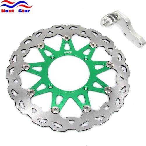 Motorcycle 320MM Front Floating Brake Disc Rotor & Adapter Bracket For KAWASAKI KX KXF KLX KX125 KX250 KX250F KX450F 06 KLX450R