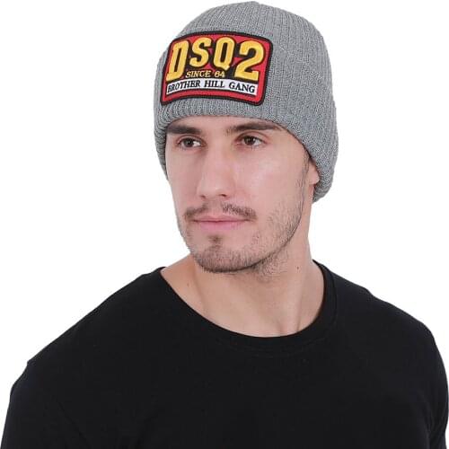 New DSQ2 Skullies Beanie Embroidery Skiing Knitted Hats ICON Women Men Winter Cap Warm Beanies Knit Skullies Bonnet Caps