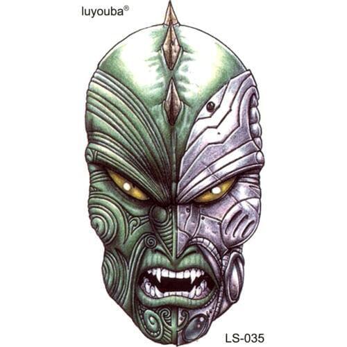Orcs mask waterproof temporary tattoos sticker harajuku tatuagens tatoo temporary stickers body feminino fake tattoo