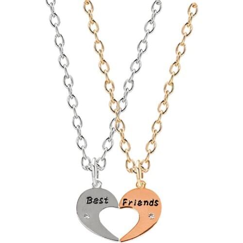 Best Friend Necklace Men And Women BFF Friendship Pendant Necklace For Friends Birthday Jewelry Gift Retail Wholesale Necklace